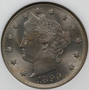 1899 5c Liberty Nickel NGC and CAC MS 66 - Picture 1 of 5