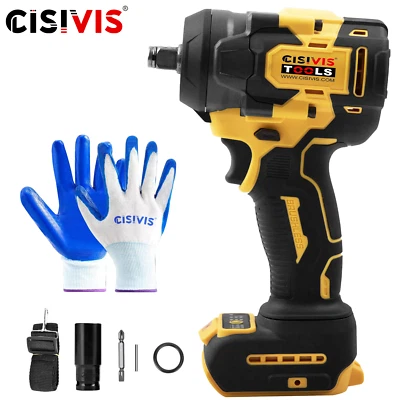 1000Nm Cordless Impact Wrench Electric for Dewalt 18/20V Battery 1/2" Brushless
