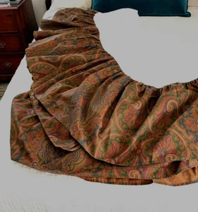 VINTAGE KING SIZE RALPH LAUREN BRIANNA PAISLEY BEDSKIRT DUST RUFFLE - Picture 1 of 9