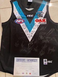 PORT ADELAIDE 2019 HAND SIGNED JUMPER COA GRAY, BOAK, WINGARD ISC M AFL - Picture 1 of 11