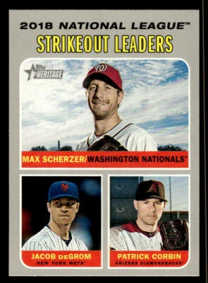 2019 Topps Heritage #71 (Max Scherzer / Jacob deGrom / Patrick Corbin) Card - Image 1 of 2