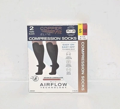 Copper Fit Elite Compression Socks 2 Pairs Small/Medium S/M - Open Box  - Image 1 of 3