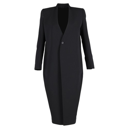 Cappotto Rick Owens mezza lunghezza in lana nero