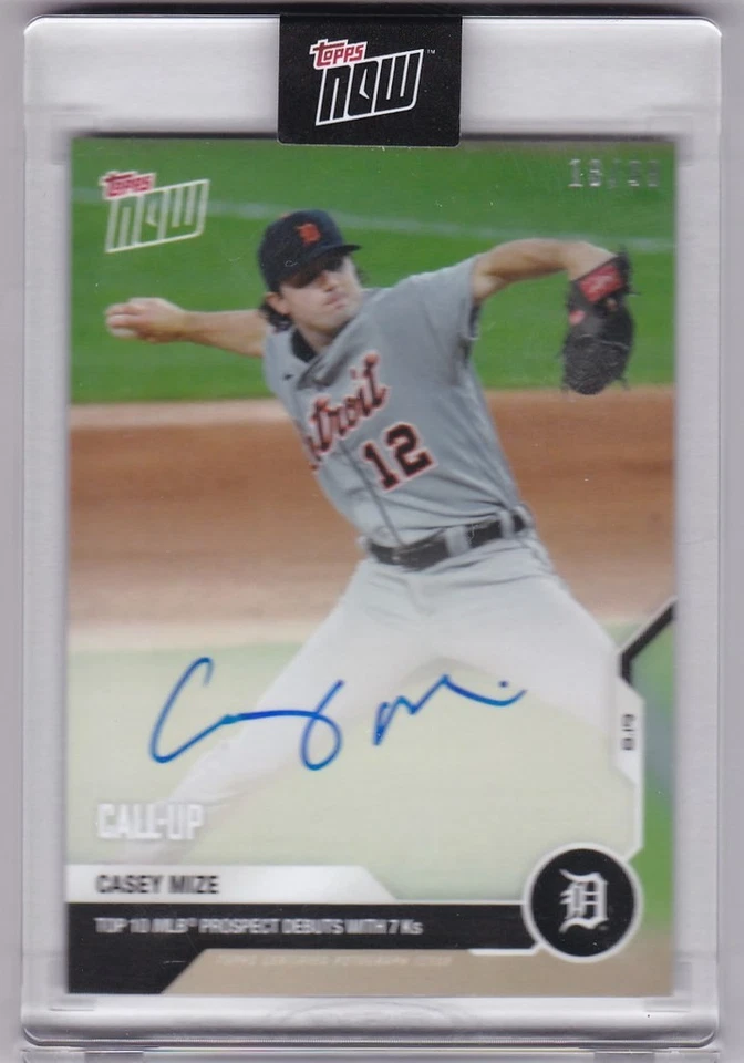 2020 Topps NOW Call Up Casey Mize MLB Debut Autograph 18/99 #127A  Tigers - Image 1 of 1