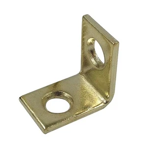 MP11375-4 Corner Bracket, 3/4 In., Steel Construction, Brass-Plated, L-Angle ... - Picture 1 of 2
