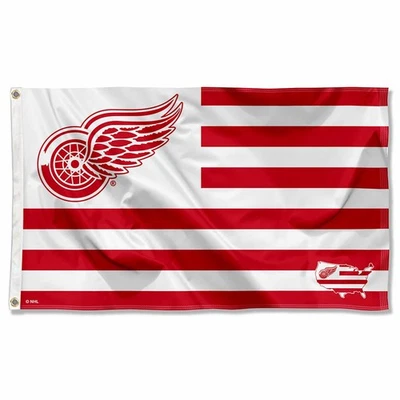 Detroit Red Wings Patriotic Americana Logo Flag - Image 1 of 4