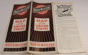 VINTAGE 1931 CHICAGO & NORTH WESTERN RAILWAY KARTE DER VEREINIGTEN STAATEN BROSCHÜRE - Bild 1 von 24