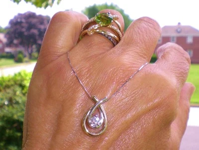 LOVE'S EMBRACE 10K Two-Tone Gold 1/4ct Teardrop Diamond Necklace 💎 KAY 💎 $629 - Image 1 of 4