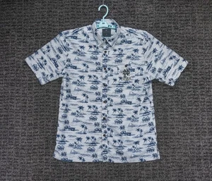 Notre Dame Fighting Irish Shirt Mens Medium White Short Sleeve Hawaiian Tropical - Picture 1 of 8