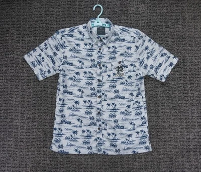 Notre Dame Fighting Irish Shirt Mens Medium White Short Sleeve Hawaiian Tropical - Image 1 of 4
