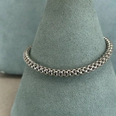 925 sterling silver bracelet popcorn snake chain stretchy chain  - Image 1 of 4