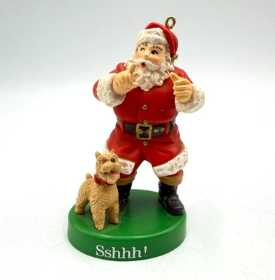 VTG 1990 Coca Cola Santa Claus "Shhh!" Christmas Ornament Holiday (No Bottle) - Image 1 of 3