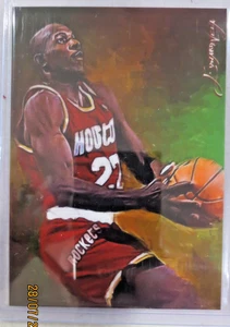 Clyde Drexler #5 Art Card Limited 19/50 Edward Vela Signed (Houston Rockets) - Picture 1 of 2