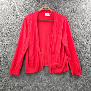 Jeanswest Womens Cardigan Size L Orange Knit 3/4 Sleeve Open Front - Picture 1 of 14