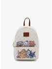 LOUNGEFLY DISNEY CATS FLOWER QUILT MINI BACKPACK ARISTOCATS PINOCCHIO NWT