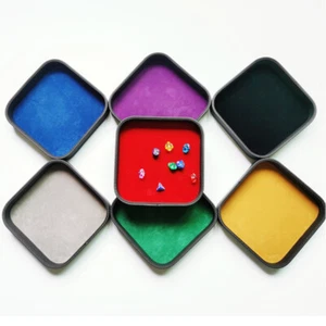 DND Dice Tray PU Leder Würfeltablett Würfelbrett Würfelteller Square 20x20cm - Picture 1 of 20