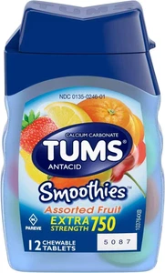 Tabletas batidos TUMS frutas surtidas 12 ct - Imagen 1 de 1