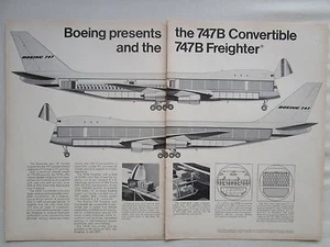 1/1969 PUB BOEING 747 747B CONVERTIBLE FREIGHTER CARGO ORIGINAL AD - Picture 1 of 1