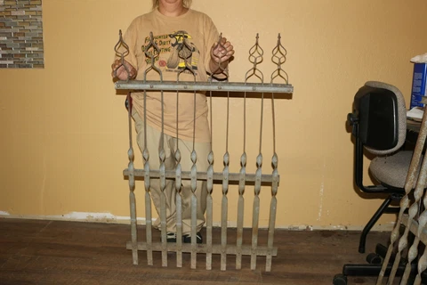 Antique c.1900 Victorian Vintage Wrought Iron Garden Fence Section Gate Door Cover
