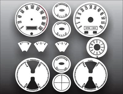 Medidores de cara blanca para Ford Mustang 1967-1968 métrico KPH KMH Foto 1 de 4