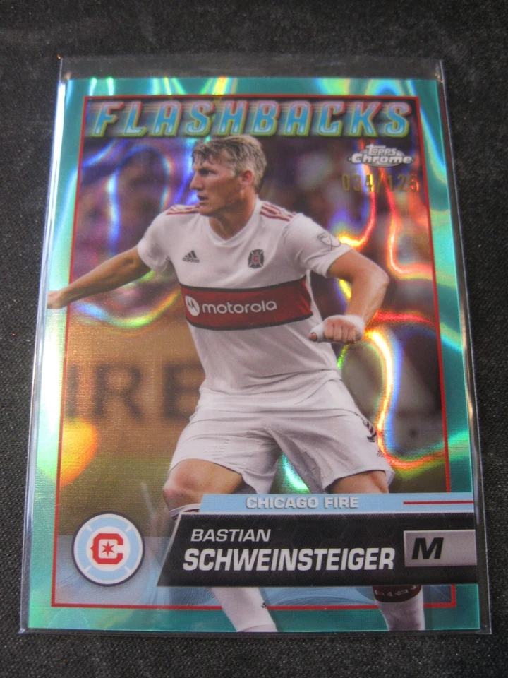 BASTIAN SCHWEINSTEIGER 2023 Topps Chrome Flashbacks MLS AQUA LAVA #155 FIRE /125 - Image 1 of 3