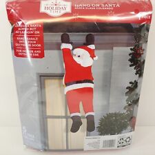 Holiday Time Hang On Santa 5 Ft Tall Hangs on Gutter or Door Indoor/Outdoor