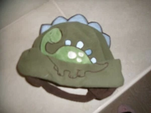 GREEN FLEECE HAT w/ EAR MUFF CHIN STRAP,DRAGON, 6-12 MONTHS BOYS BABY LINED - Picture 1 of 2