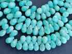 Natural Amazonite Loose Beads Strand 7" Faceted Teardrop Briolettes Strand