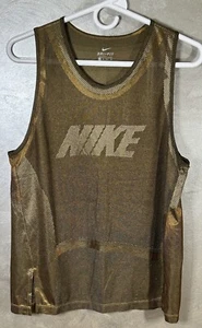Nike Icon Clash Training Tank Top Gold Brown BV5332-790 Size XS Sheer Feel - Picture 1 of 8
