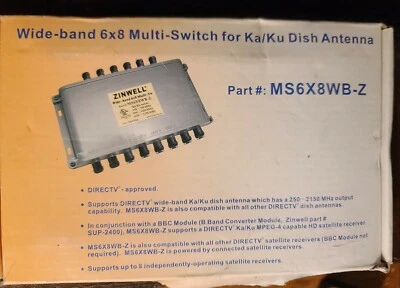 Zinwell Wide-Band 6x8 Multi-Switch For Ka/Ku Dish Antenna MS6x8WB-Z New in Box - Image 1 of 2