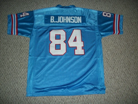 BILLY JOHNSON Unsigned Custom Blue Houston Sewn New Football Jersey Sizes S-3XL Cover