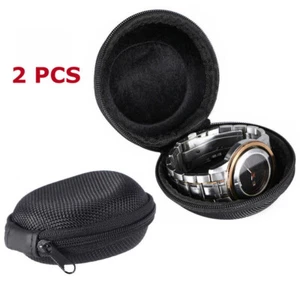 2 PCS Single Watch Travel Case Box Wristwatch Smart Watch Protection Zipper Case - Picture 1 of 7