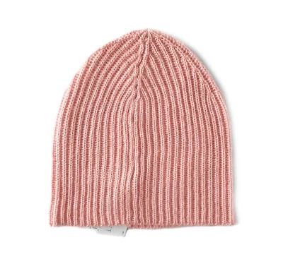 Ann Taylor LOFT - Para mujer - Nuevo con etiquetas - Gorro básico tejido acanalado rosa liso Foto 1 de 3