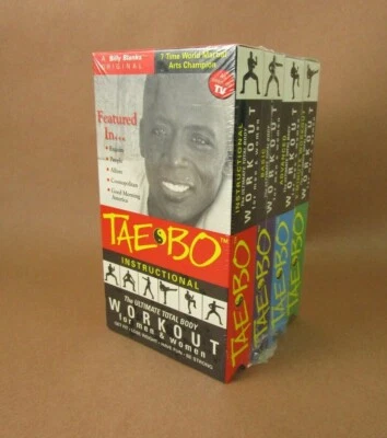 Billy Blanks Tae Bo VHS Instructional Workout Videos For Men & Women Set of 4  - Image 1 of 4