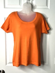 1990s NOS Express Tricot Orange Short Sleeve T-Shirt - NWT - Size Large - Picture 1 of 7