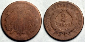 1868 Two Cent Piece - Picture 1 of 1