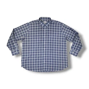 Peter Millar Blue Checkered Plaid Button Down Long Sleeve Shirt Men's 2XL - Picture 1 of 15