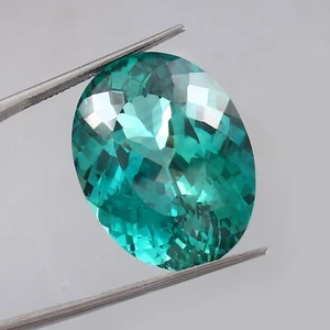 Natural Flawless Ceylon Blue Green Parti Sapphire Loose Oval Cut Gemstone 62.6Ct - Picture 1 of 4
