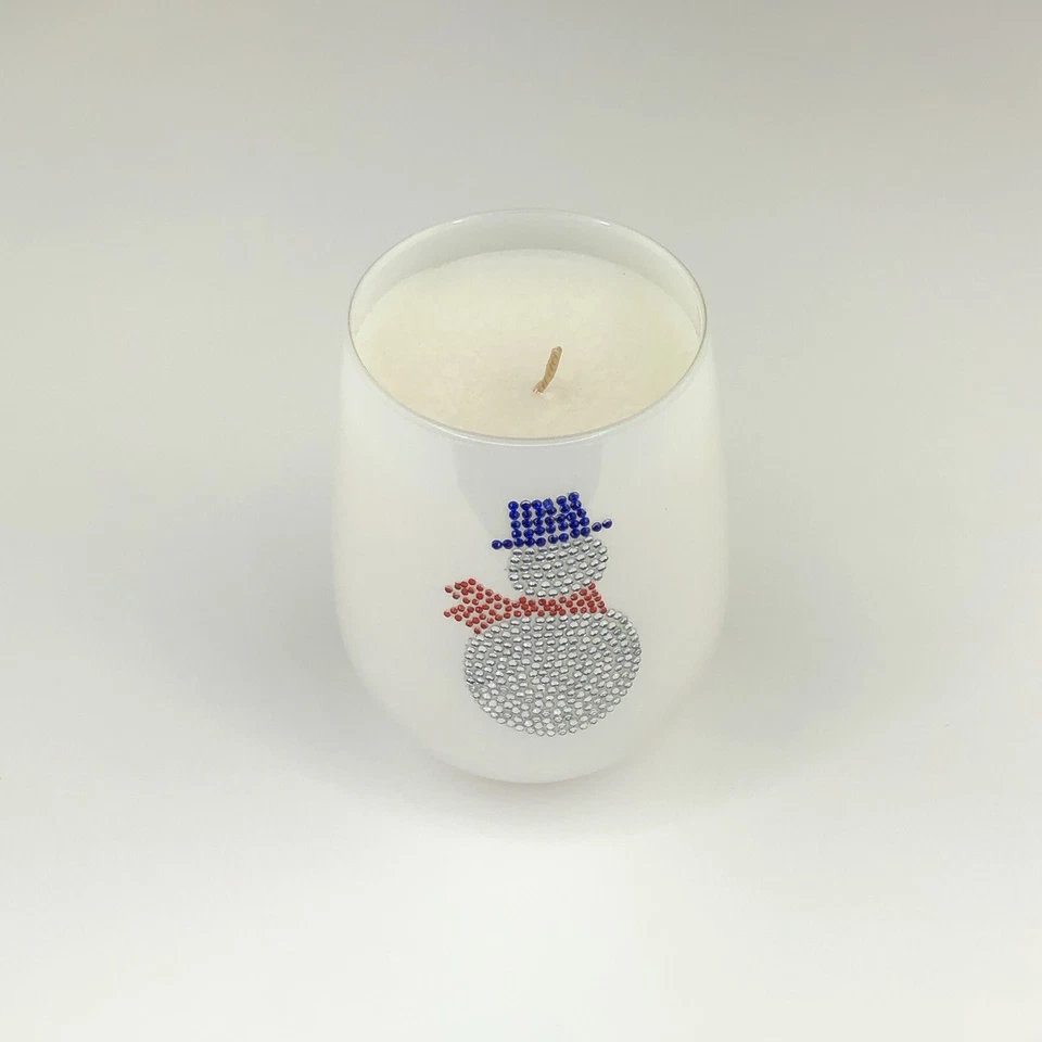 Primal Elements Icon Candle-Snowman 13 oz Glass Scent Frosty Citrus & Lily (read - Image 1 of 4