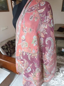 Lujoso colorido hecho a mano con cuentas bordado chal floral pura pashmina bufanda - Imagen 1 de 6