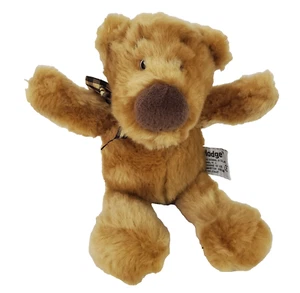 Russ Berrie Plüsch HODGE 9" Zoll Teddybär goldbraun Gingham Hals Schleife - Bild 1 von 9