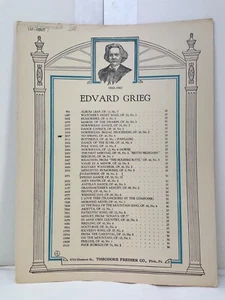 Edvard Grieg *To the Spring Op 43 No 6 Piano Keyboard Organ Songbook Sheet Music - Picture 1 of 7