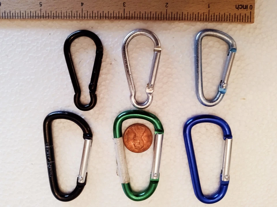 Lote de 6 DIFERENTES MOSQUETÕES/CHAVEIRO. Frete grátis. - Imagem 1 de 1