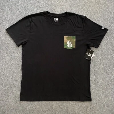 St Louis Cardinals New Era Camo Pocket T-Shirt Adult X-Large Black MLB Baseball - Image 1 of 4