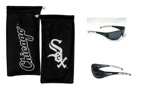 Chicago White Sox Wrap Sunglasses with Microfiber Bag MLB Licensed Baseball Cover