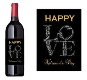 ETIQUETA PERSONALIZADA BOTELLA PROSECCO VINO ROSA ROJO BLANCO ARTE PALABRA DÍA SAN VALENTÍN - Imagen 1 de 1