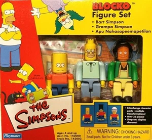 THE SIMPSONS BLOCKO SET BART GRAMPA APU Figures Playmates MINT Sealed 2002 - Picture 1 of 1