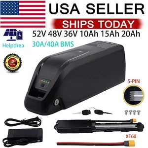 36V 52V Hailong Lithium Battery 48V 10/15/20Ah For 0W-2000W Electric Bike eBike - Picture 1 of 42