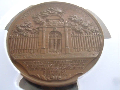 Germany Empire Nuremberg Brass Medal 1894 Flower Order Beckh / Maze PCGS SP63 - Image 1 of 3
