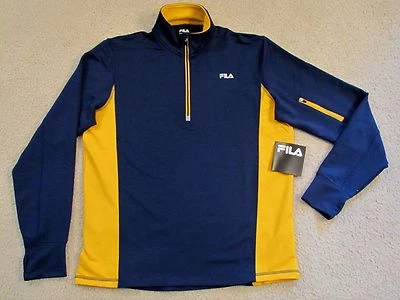 $55 FILA 1/3 ZIP FITNESS, JOGGING, WORKOUT JACKET W/ZIPPERED SLEEVE POCKET- L  - Image 1 of 4